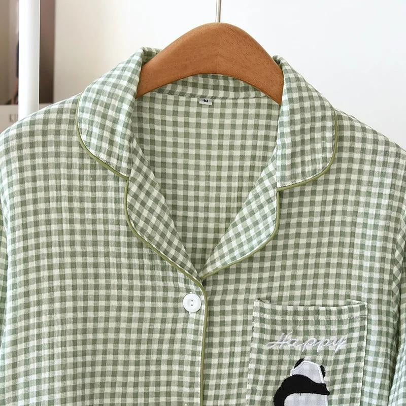Pyjama de couleur verte avec motif de panda pour homme