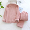 Pyjama en matière pilou pilou 2 pièces de couleur rose pour femme