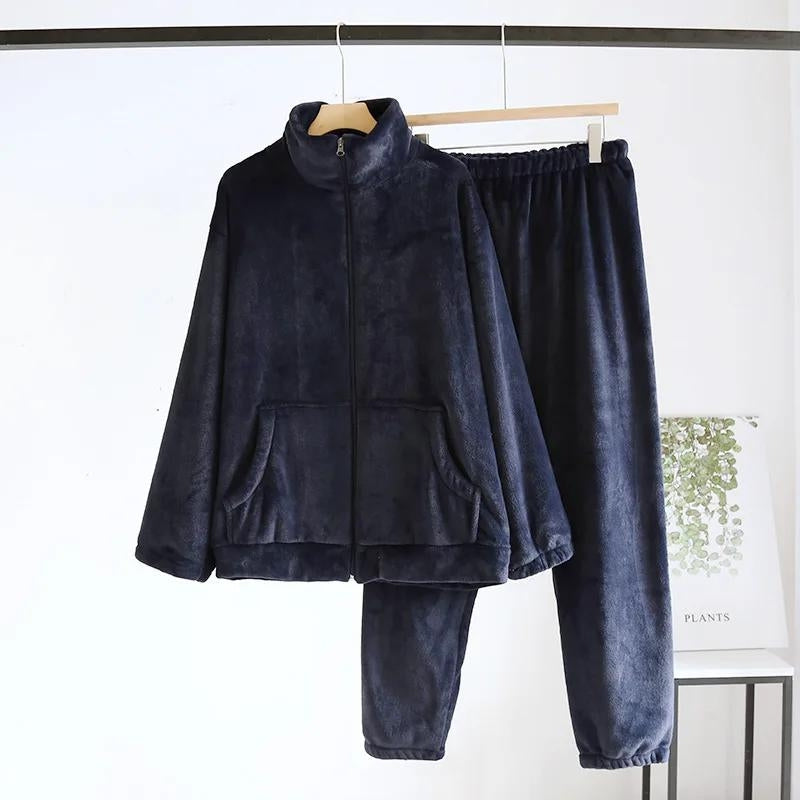 Pyjama polaire homme bleu marine