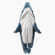 Pyjama intégral mixte bleu et blanc style requin