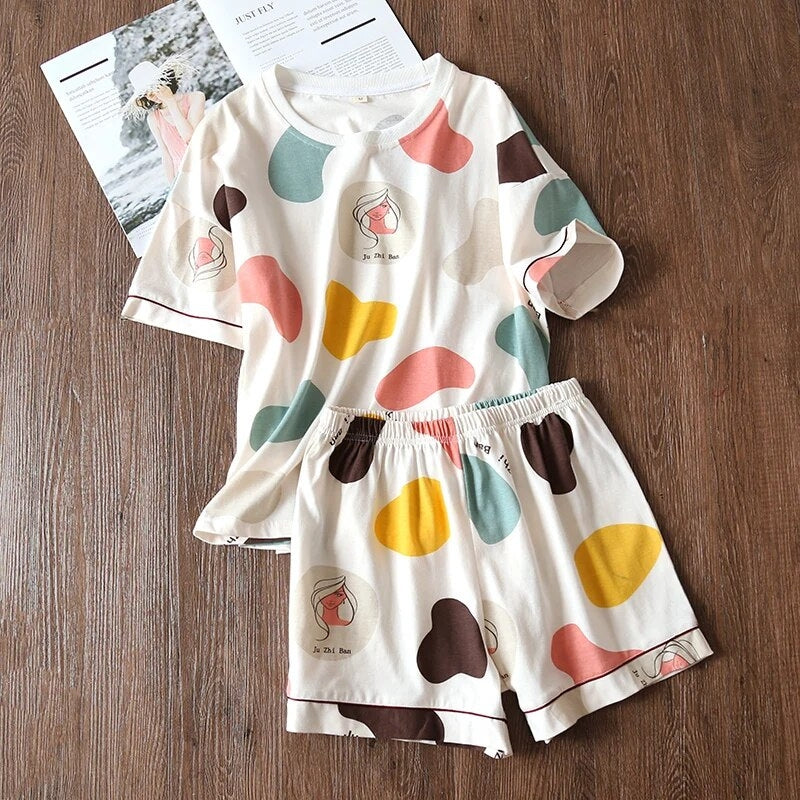 Pyjama short blanc style kawaii