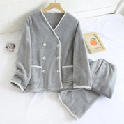 Pyjama velours femme bleu