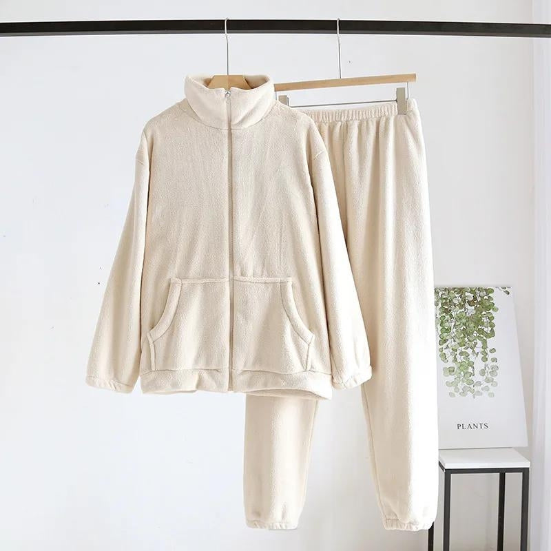 Pyjama velours femme crème