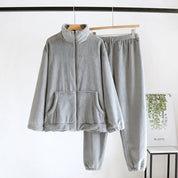 Pyjama velours femme gris