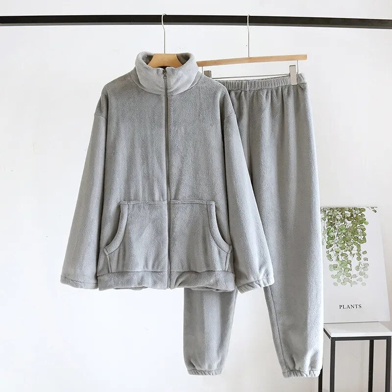 Pyjama velours femme gris