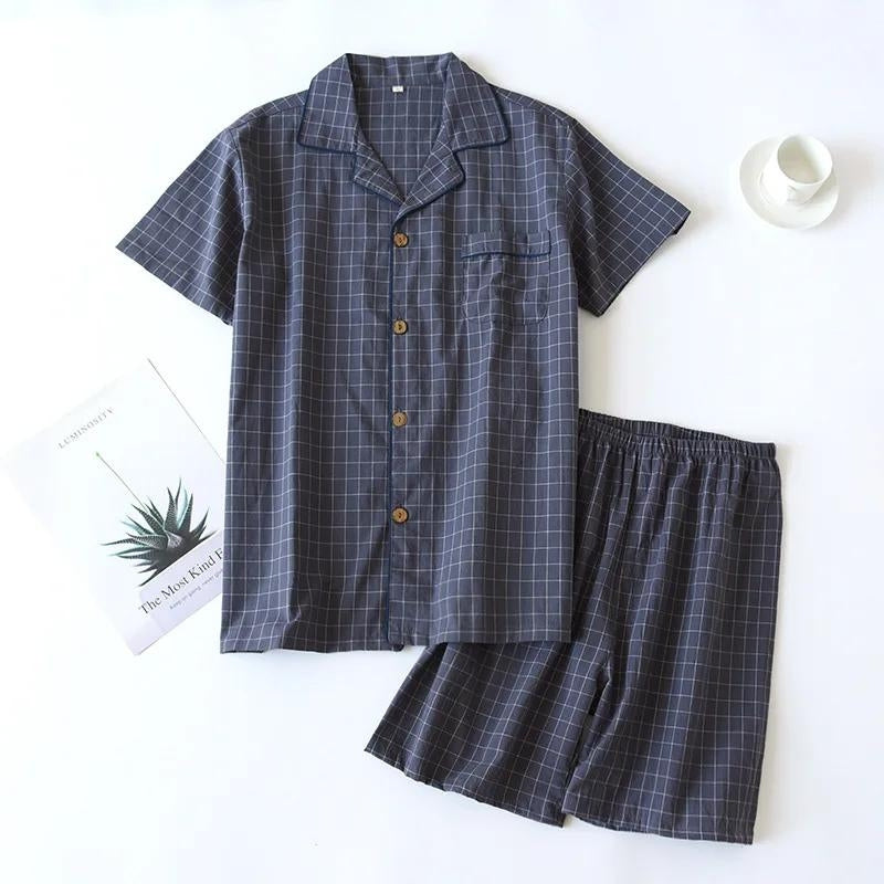 Short pyjama homme coton gris foncé