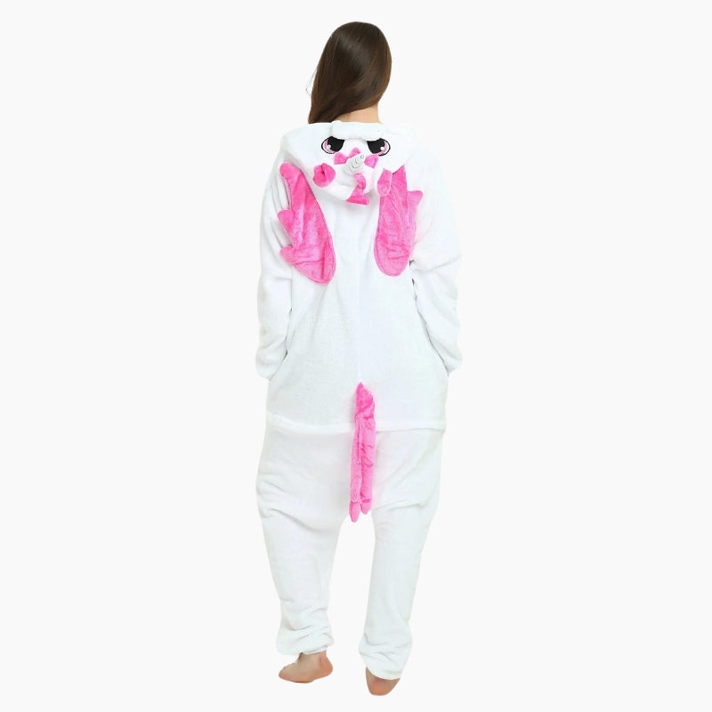 Surpyjama blanc et rose style licorne